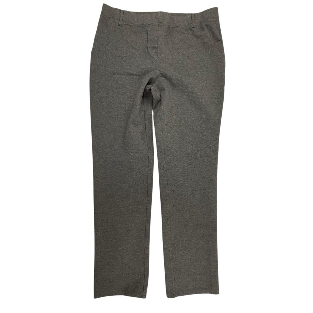 Vince Ultra Stretch Ponte Straight Leg Pant Women Size Large Charcoal Gray